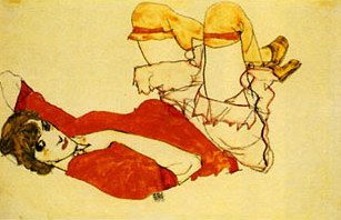 Egon Schiele Wally Mit Roter Bluse