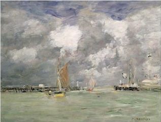 Eugene Boudin High Tide at Trouville, circa 1892