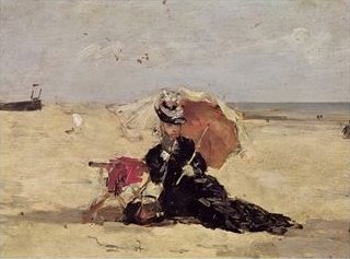 Eugene boudin Woman with a Parasol on the Beach