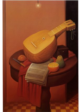 Fernando Botero still life with mandolin