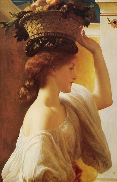 Frederic Lord Leighton Eucharis - A Girl with a Basket of Fruit