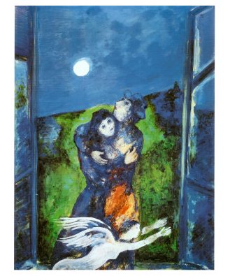 Marc chagall Lovers in Moonlight oil painting reproduction
