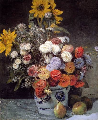 Mixed Flowers In An Earthware Pot August Renoir