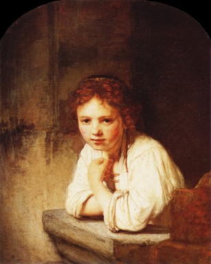 Rembrandt A Girl at a Window oil painting