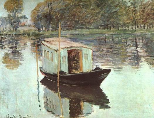 The Studio Boat Claude Monet 1874