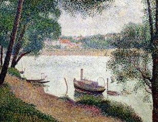 Georges Seurat River Landscape with a Boat