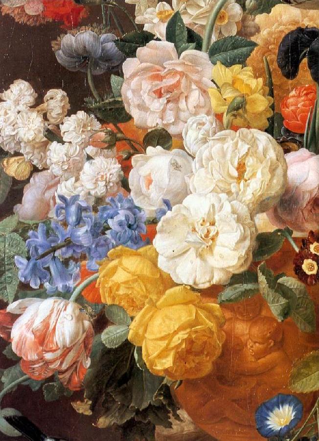 Bouquet of Flowers in a Sculpted Vase (detail) f