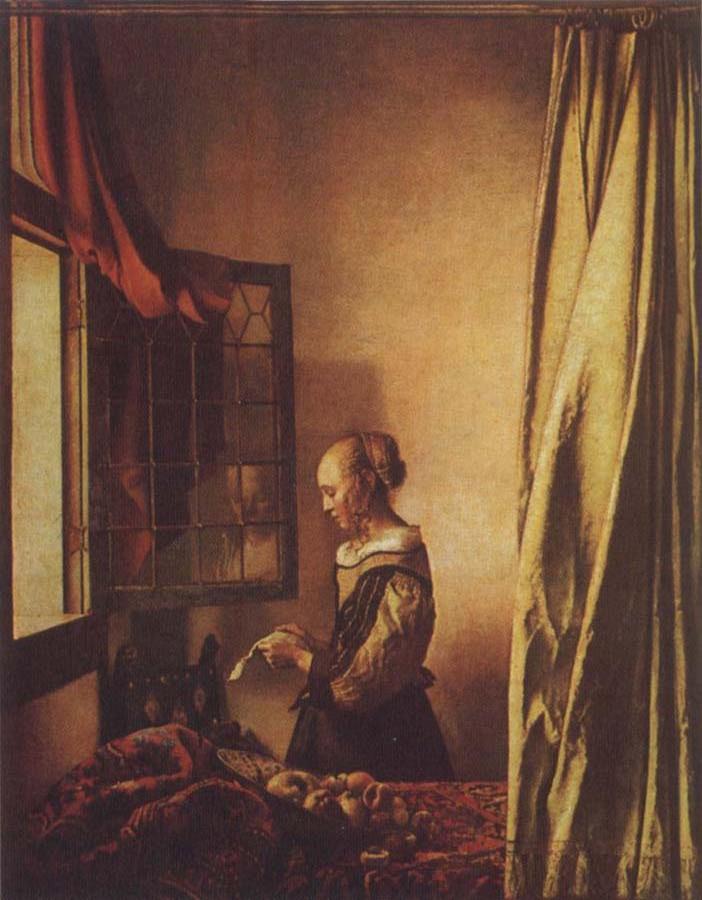 Girl Reading a Letter at an Open Window