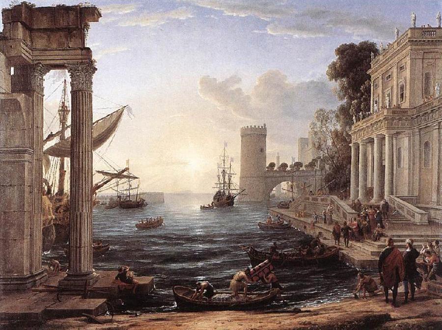 Seaport with the Embarkation of the Queen of Sheba df