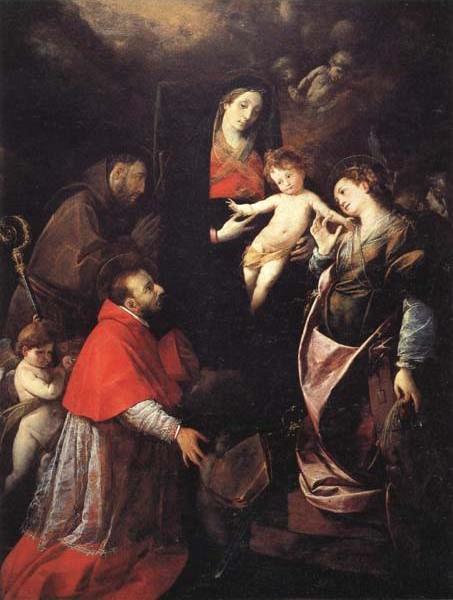 Madonna and Child with SS.Francis,Charles,and Catherine of Alexandria