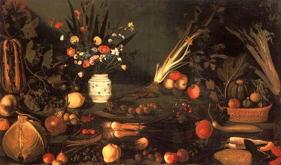 Still Life with Flowers & Fruit