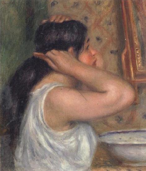 The Toilette Woman Combing Her Hair