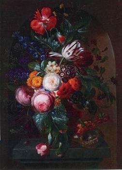 Floral, beautiful classical still life of flowers 03
