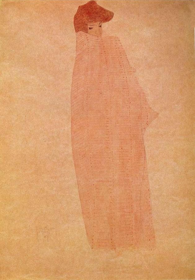 Standing woman in a Long Cloak