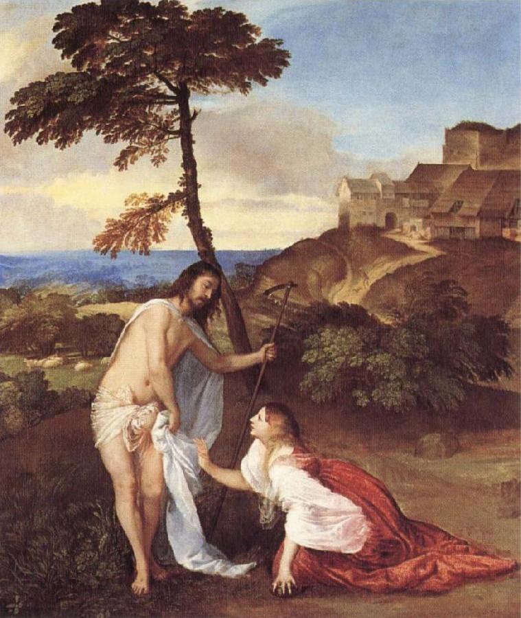 Korsfastelse with the Virgin Mary, Johannes, Hieronymus and Mari Magdalena