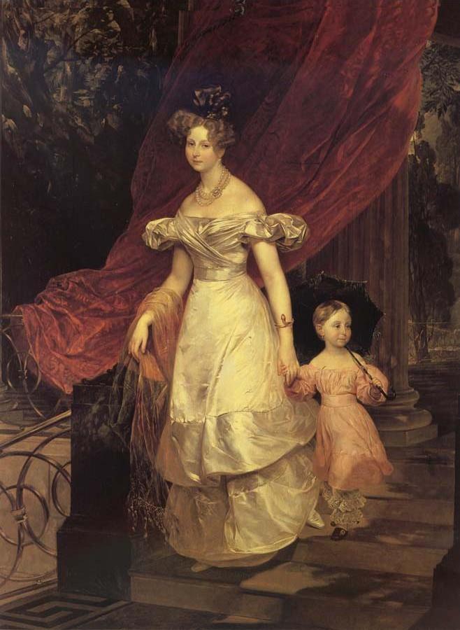 Portrait of Gaand Duchess Yelena Pavlovna with her daughter