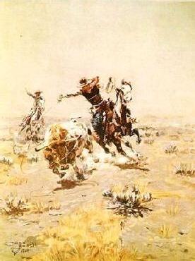 O.H.Cowboys Roping a Steer