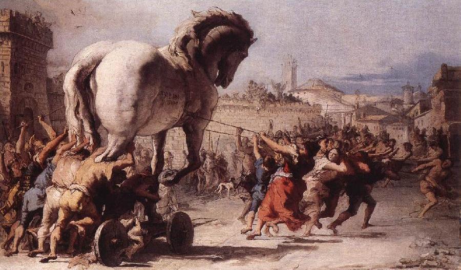 The Procession of the Trojan Horse in Troy e