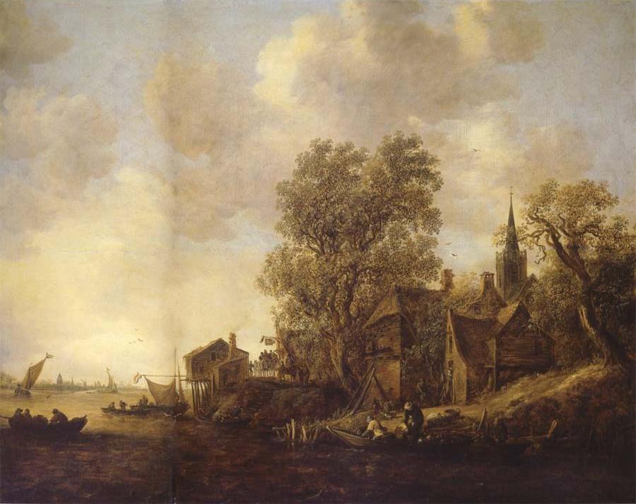 View of a Town on a River
