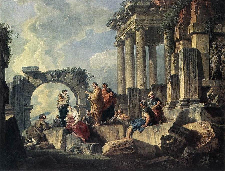 Apostle Paul Preaching on the Ruins af