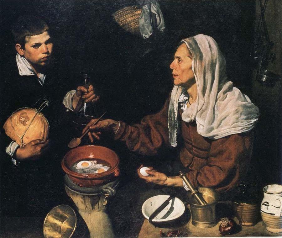 Old Woman Cooking Eggs