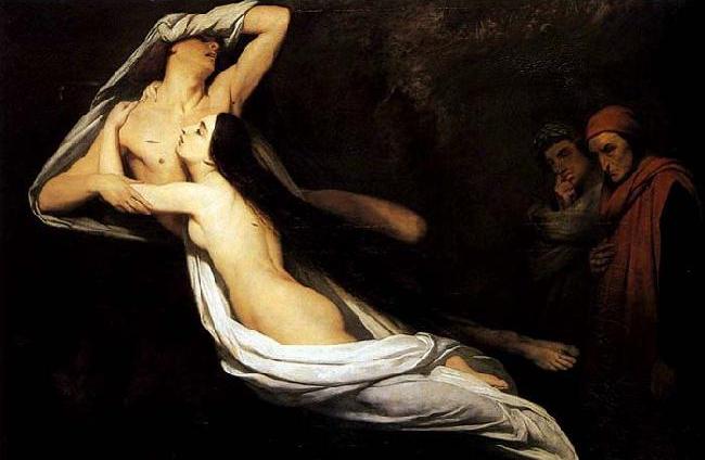 The Ghosts of Paolo and Francesca Appear to Dante and Virgil