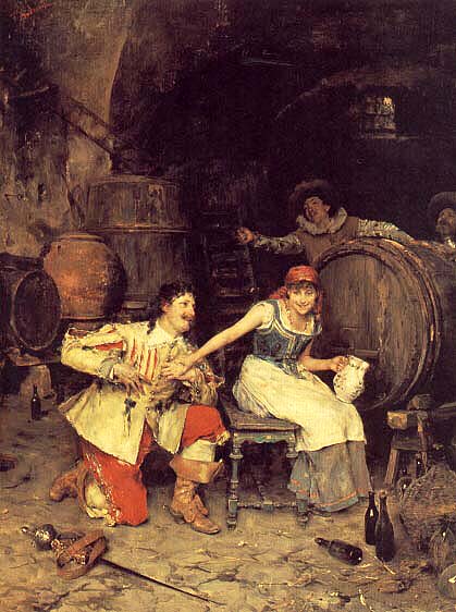 Flirtation in the Wine Cellar