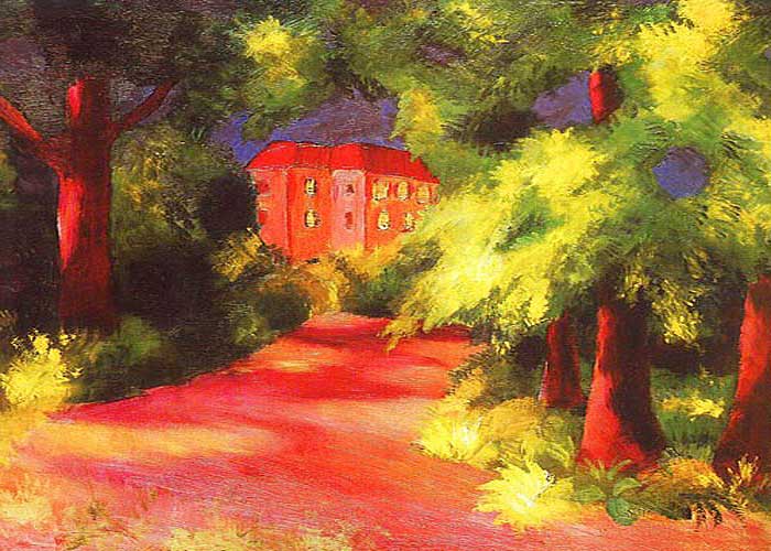 Red House in a Park