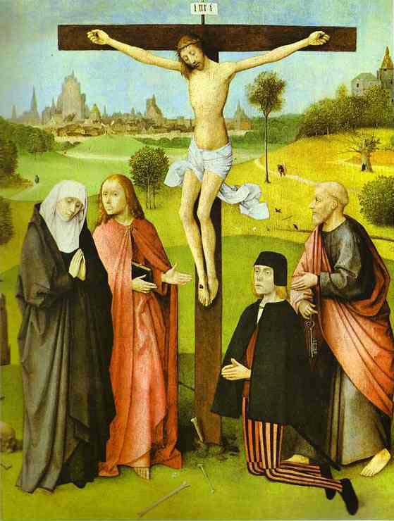 Christ on Cross with Donors and Saints