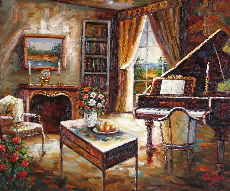 Living Room with Piano