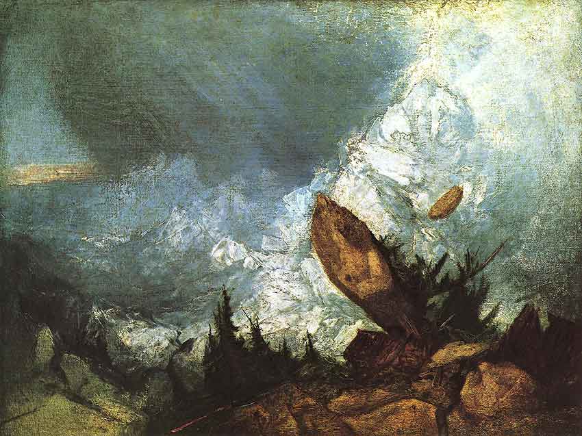 The Fall of an Avalanche in the Grisons