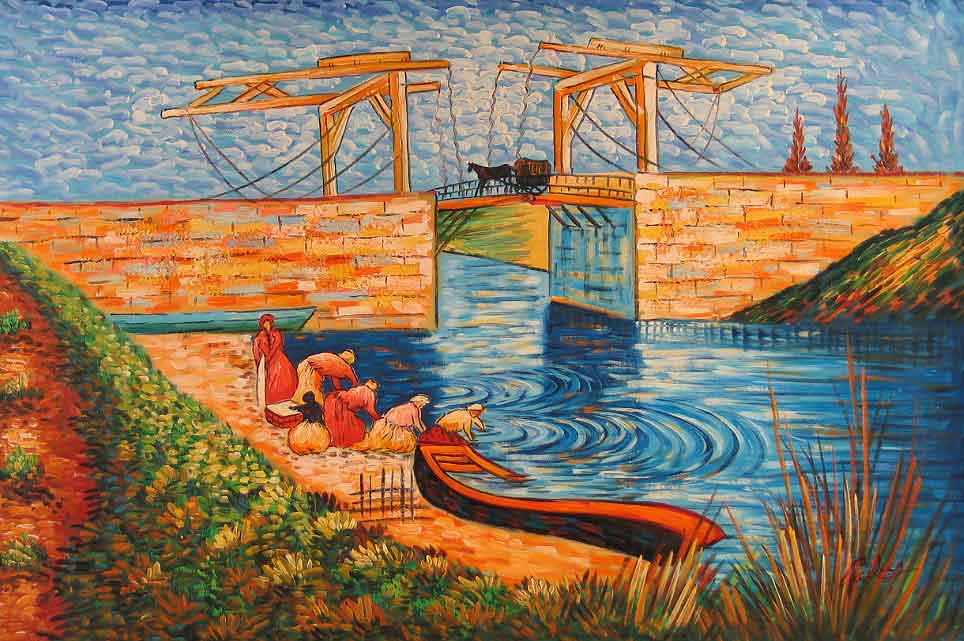 The Langlois Bridge at Arles with Women Washing