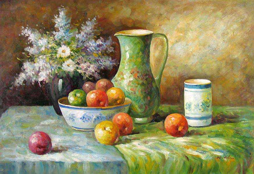 Vase and Apples