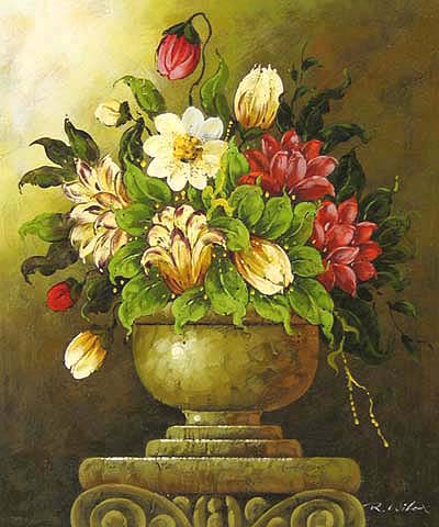 Flowers in a Roman Carafe