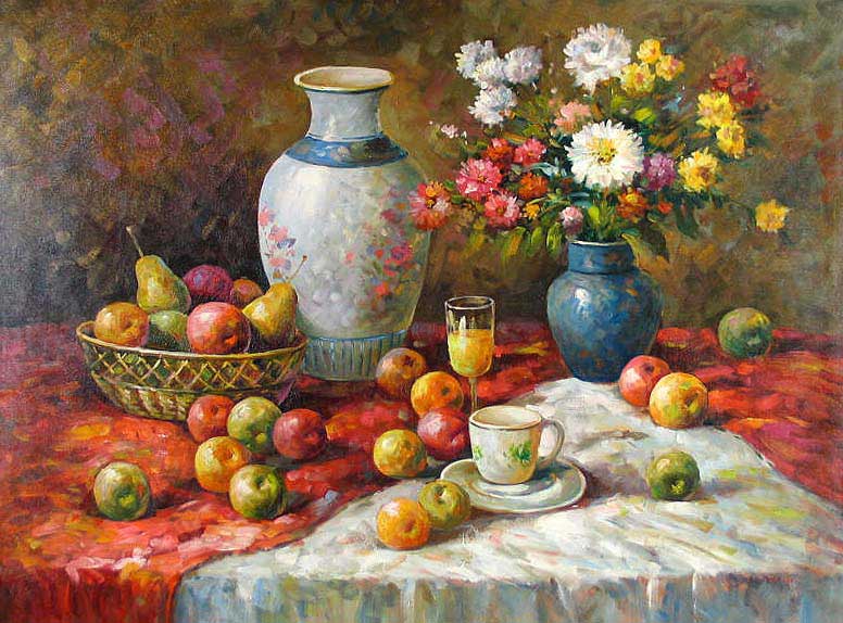 Vase and Fruit