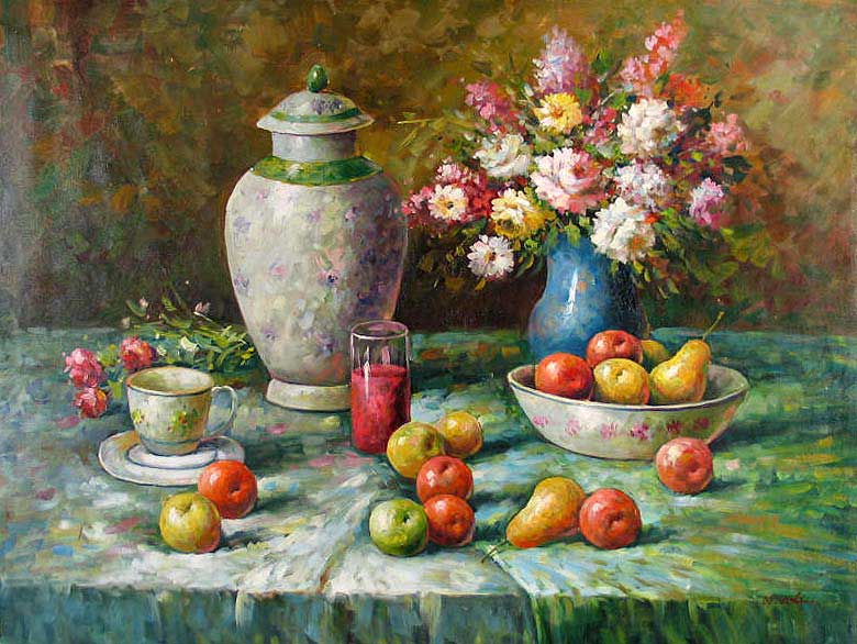 Vase and Apples