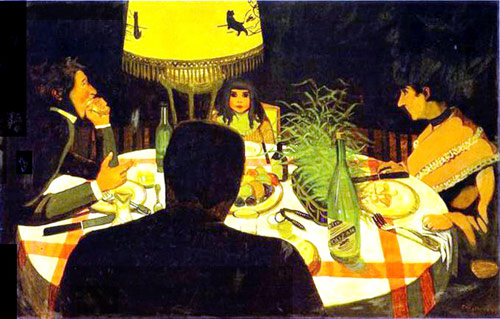 Dinner by Lamplight