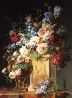 Basket and Vase of Flower