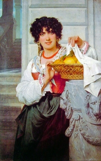 Peasant Girl with Basket of Oranges and Lemons