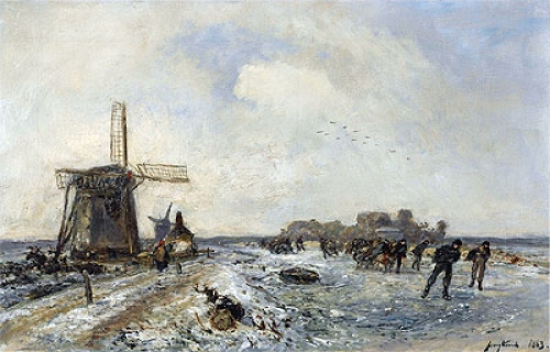 Skaters on a Frozen Waterway