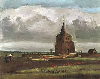 The Old Tower at Nuenen with a Ploughman