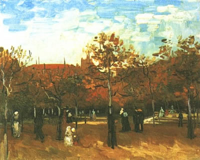 Bois de Boulogne with People Walking