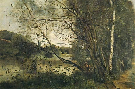 Pond at Ville-dAvray, with Leaning Tree