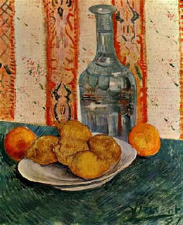 Still Life with Decanter and Lemons on a Plate