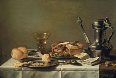 Still Life with Pewter Pitcher, Mince Pie, and Almanac