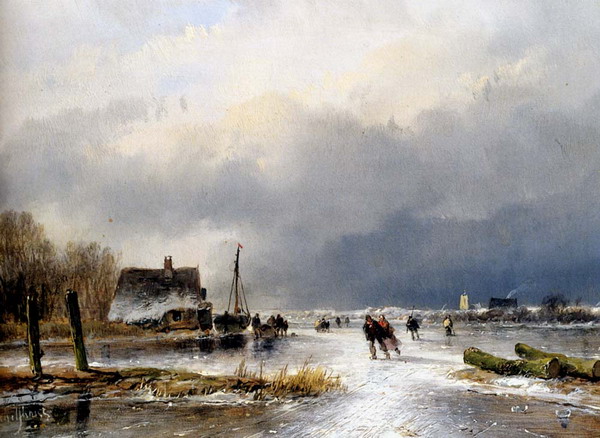 A Winter Landscape With Skaters