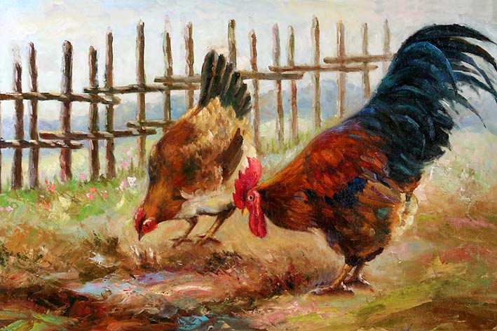 Hen and Rooster