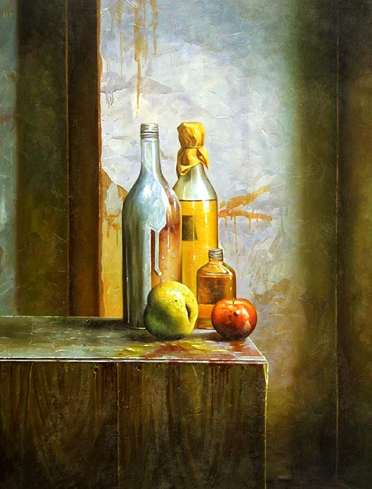 Still Life with Bottles and Apples