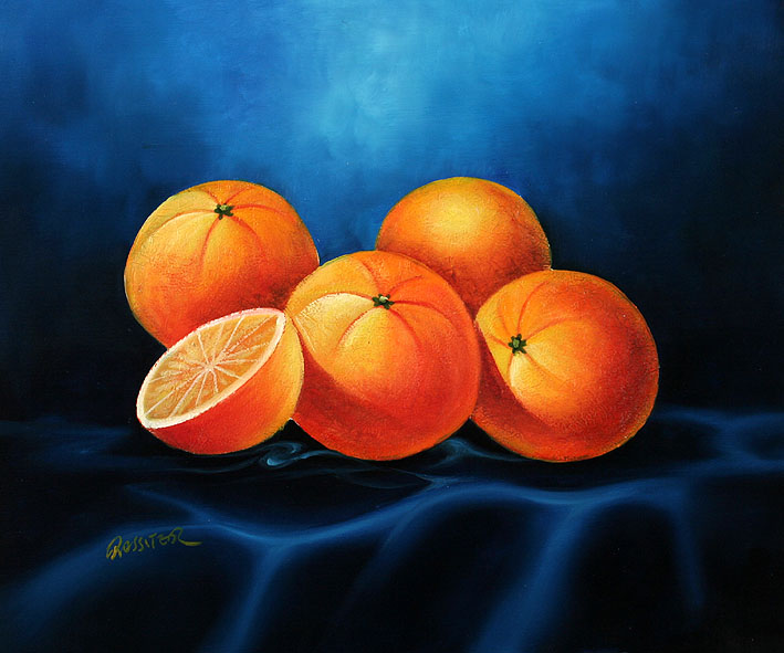 Oranges on a Tablecloth