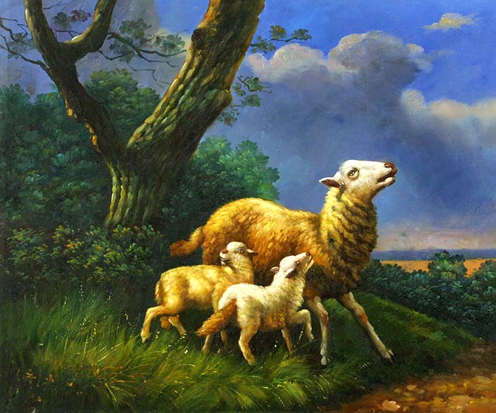 Sheep with Her Lambs